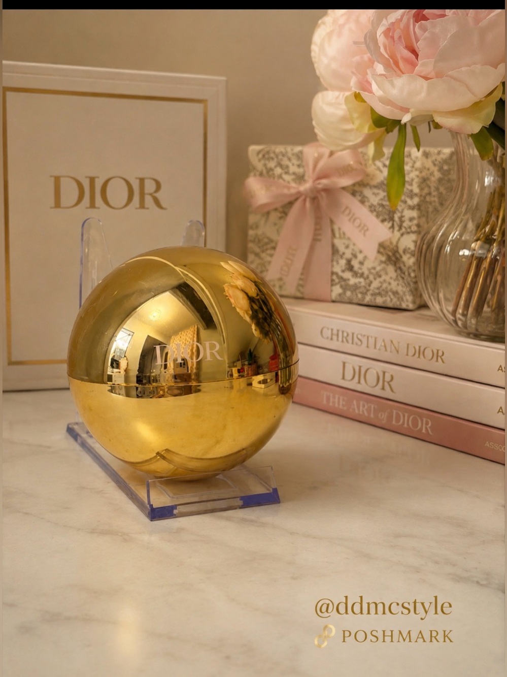 Dior GWP Gold Mirror-Finish Spherical Compact Orb Gazing ball!
